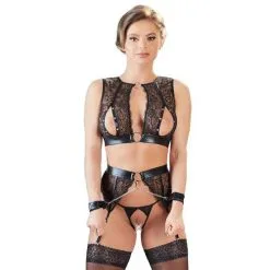 Cottelli Collection - Kanten Lingerieset Met Bondage Details - Zwart -Sex Toys winkel Cottelli Collection Kanten Lingerieset met bondage details zwart 3