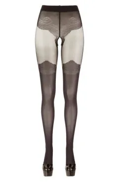 Cottelli Collection - Panty Met Kousen Look - Zwart 5 Cottelli Collection - Panty Met Kousen Look - Zwart -Sex Toys winkel Cottelli Collection Panty Met Kousen Look zwart 3