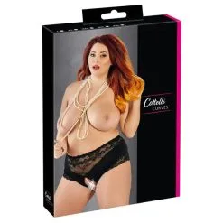 Erotiekvoordeel.nl Cottelli Collection - Plus Size Kanten Slip Met Parelsnoer Door Kruis -Sex Toys winkel Cottelli Collection Plus Size Kanten Slip met Parelsnoer Door Kruis 6