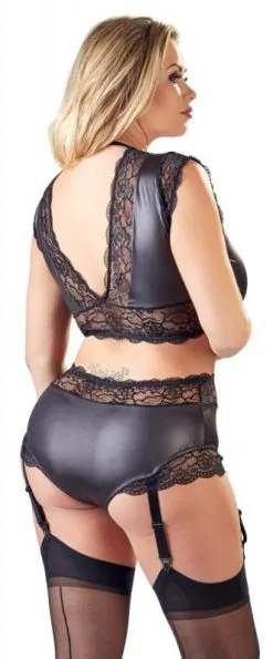 Cottelli Collection - Sexy 2-Delige Wetlook BH Set - Curvy/Grote Maten -Sex Toys winkel Cottelli Collection Sexy 2 Delige Wetlook BH Set CurvyGrote Maten 3