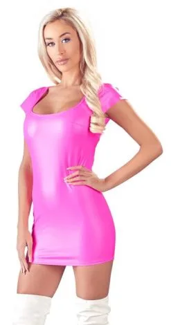Cottelli Collection - Wetlook Party Jurkje - Roze