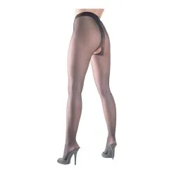 Cottelli Collection - Zwarte Panty Met Open Kruis