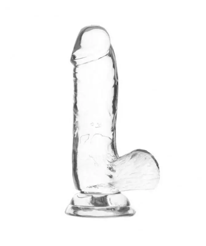 Crystal Addiction - Transparante Dildo Met Balzak - 15 Cm 1 Crystal Addiction - Transparante Dildo Met Balzak - 15 Cm