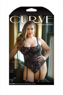 Curve - Autumn Floral Burnout 2-Delige Set - Zwart -Sex Toys winkel Curve Autumn Floral Burnout 2 Delige Set zwart 3