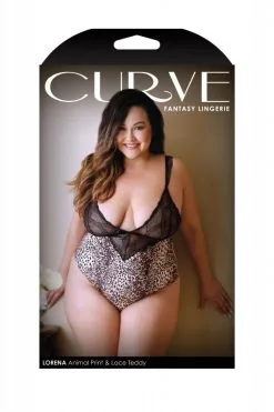 Curve - Lorena Plussize Body Met Kant - Panterprint -Sex Toys winkel Curve Lorena Plussize Body Met Kant Panterprint 3