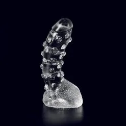 Dark Crystal - Dildo Met Noppen 22 X 5 Cm - Transparant