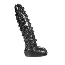 Dark Crystal - Dildo Met Noppen 26,5 X 6 Cm - Zwart