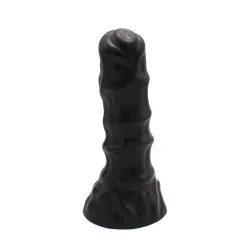 Dinoo - XXL Anaal Dildo Met Ribbels Van TPE - Zwart