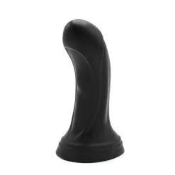 Dinoo - XXL Anaal Dildo Met Kromming Van TPE - Zwart