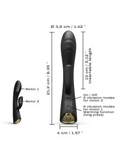 Dorcel - FLEXI RABBIT Verwarmde Tarzan Vibrator - Zwart -Sex Toys winkel Dorcel FLEXI RABBIT Verwarmde Tarzan Vibrator zwart 6