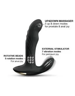 Dorcel - Roterende Prostaat Massager Met Afstandsbediening Multi P-Joy - Zwart -Sex Toys winkel Dorcel Roterende Prostaat Massager met afstandsbediening MULTI P JOY zwart 3