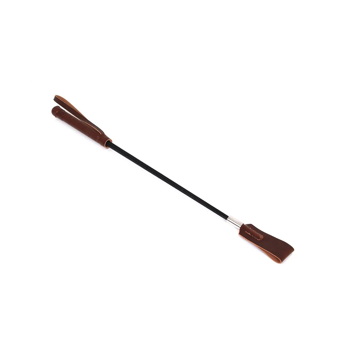 O-products Fancy Paardrijzweepje Met Dubbele Flap - Bruin 1 O-products Fancy Paardrijzweepje Met Dubbele Flap - Bruin