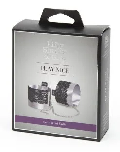 Fifty Shades Of Grey - Satijnen Handboeien Met Zwart Kant -Sex Toys winkel Fifty Shades of Grey Satijnen Handboeien met zwart kant 3