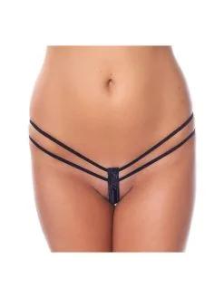 Amorable By Rimba G-string Met Dubbele Bandjes - Zwart