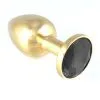 Rimba Bondage Play Gouden Buttplug Klein Met Zwart Kristal