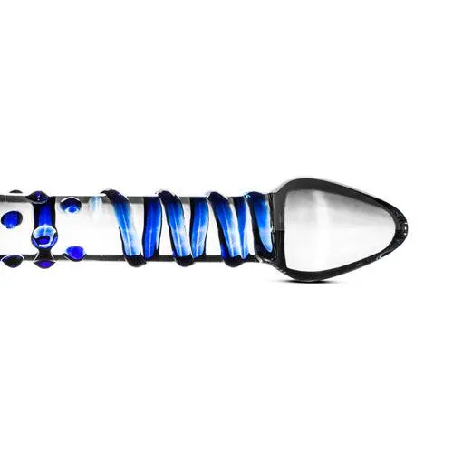 Gildo - Glazen Dubbele Dildo No. 21 - Transparant/Blauw 2 Gildo - Glazen Dubbele Dildo No. 21 - Transparant/Blauw - Afbeelding 2