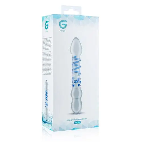 Gildo - Glazen Dubbele Dildo No. 21 - Transparant/Blauw 5 Gildo - Glazen Dubbele Dildo No. 21 - Transparant/Blauw - Afbeelding 5