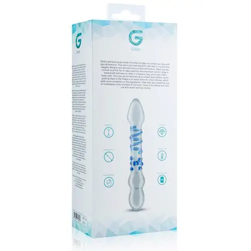 Gildo - Glazen Dubbele Dildo No. 21 - Transparant/Blauw 6 Gildo - Glazen Dubbele Dildo No. 21 - Transparant/Blauw - Afbeelding 6