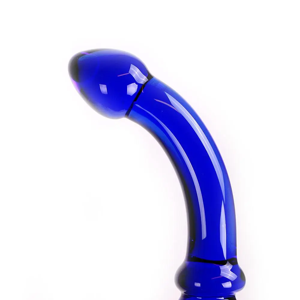 Kiotos Glass Glazen Dildo Blue Curve - Blauw 2 Kiotos Glass Glazen Dildo Blue Curve - Blauw - Afbeelding 2