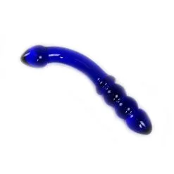 Kiotos Glass Glazen Dildo Blue Curve - Blauw