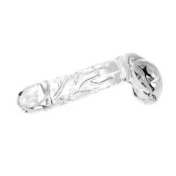 Kiotos Glass Glazen Dildo Met Balzak En Ribbels - Transparant -Sex Toys winkel Glazen Dildo met balzak en ribbels transparant 3
