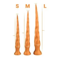 Gold Play By Kiotos Gold Play - Soft Liquid Siliconen Anaal Dildo/Anaal Snake Twist - Goud -Sex Toys winkel Gold Play Soft Liquid Siliconen Anaal DildoAnaal Snake Twist Goud 6