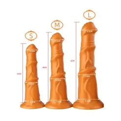 Gold Play By Kiotos Gold Play - Soft Liquid Siliconen Dildo Beast - Goud -Sex Toys winkel Gold Play Soft Liquid Siliconen Dildo BEAST goud 6