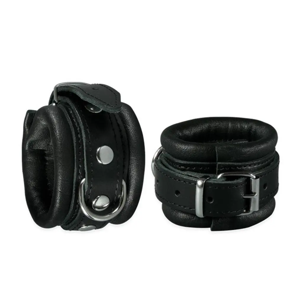 Kiotos Leather Handcuffs 5 Cm - Black 1 Kiotos Leather Handcuffs 5 Cm - Black