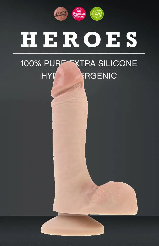 Heroes Dildo Met Zuignap 17 X 3,5 Cm - Lichte Huidskleur 2 Heroes Dildo Met Zuignap 17 X 3,5 Cm - Lichte Huidskleur - Afbeelding 2