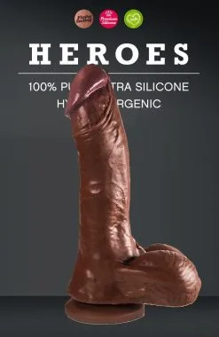 Heroes Dildo Met Zuignap 19 X 4,5 Cm - Bruin