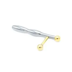 Kiotos Steel Holle Penis Stick Steel & Gold -Sex Toys winkel Holle Penis Stick Steel Gold 3