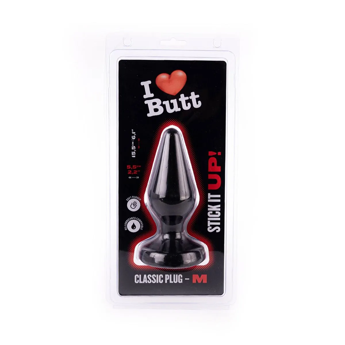 I Love Butt I ♥ Butt - Klassieke Buttplug - M - Zwart 5 I Love Butt I ♥ Butt - Klassieke Buttplug - M - Zwart - Afbeelding 5