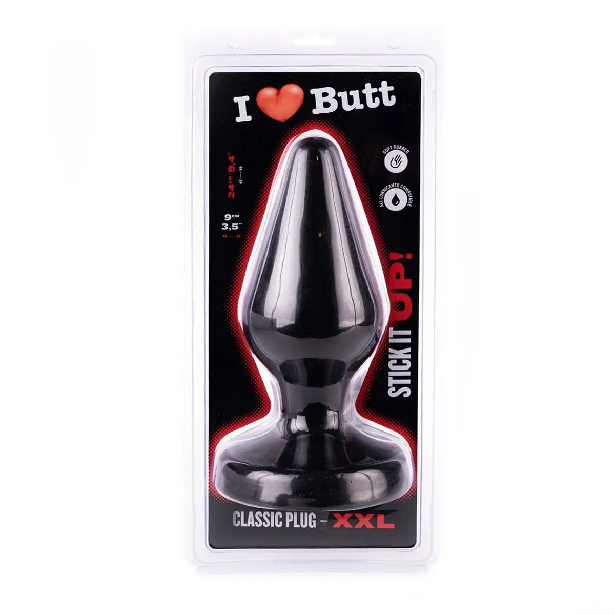 I Love Butt I ♥ Butt - Klassieke Buttplug - XXL - Zwart 5 I Love Butt I ♥ Butt - Klassieke Buttplug - XXL - Zwart - Afbeelding 5