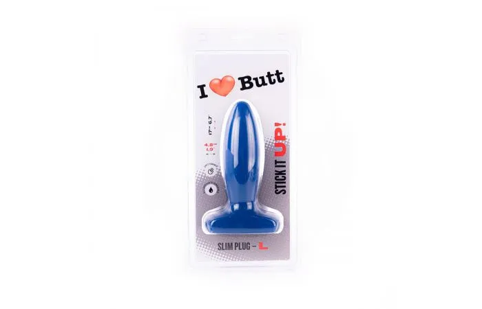 I Love Butt I ♥ Butt - Slanke Buttplug - L - Blauw 5 I Love Butt I ♥ Butt - Slanke Buttplug - L - Blauw - Afbeelding 5