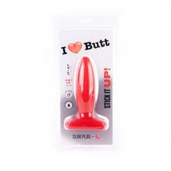 I Love Butt I ♥ Butt - Slanke Buttplug - L - Rood -Sex Toys winkel I Butt Slanke Buttplug L rood 5
