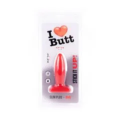 I Love Butt I ♥ Butt - Slanke Buttplug - M - Rood -Sex Toys winkel I Butt Slanke Buttplug M rood 5