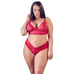 Cottelli Collection Kanten Lingerieset Plussize - Rood