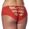 Amorable By Rimba Kanten Slip Met Open Achterkant En Strikjes - Rood