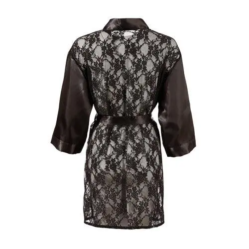 Cottelli Collection Kimono Met Kanten Achterkant 2 Cottelli Collection Kimono Met Kanten Achterkant - Afbeelding 2