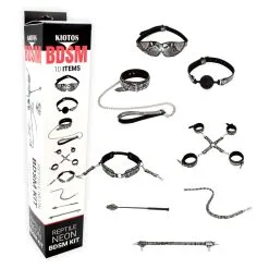 Kiotos BDSM Set Met Slangenprint - Neon Zilver