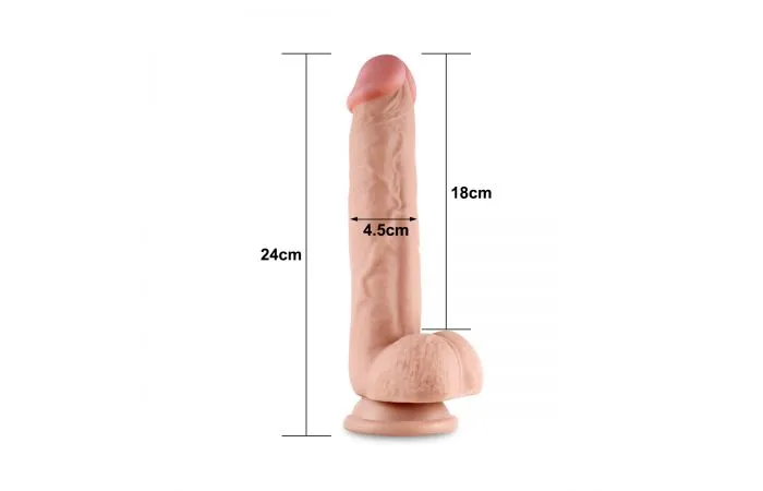 Kiotos Cox - Sliding Skin Dubbellaags Dildo 24 X 4,5 Cm - Lichte Huidskleur 14 Kiotos Cox - Sliding Skin Dubbellaags Dildo 24 X 4,5 Cm - Lichte Huidskleur - Afbeelding 14