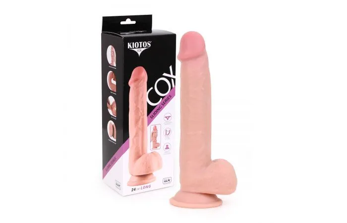 Kiotos Cox - Sliding Skin Dubbellaags Dildo 24 X 4,5 Cm - Lichte Huidskleur 2 Kiotos Cox - Sliding Skin Dubbellaags Dildo 24 X 4,5 Cm - Lichte Huidskleur - Afbeelding 2