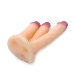 Kiotos Cox - Triple Dildo - Lichte Huidskleur -Sex Toys winkel Kiotos COX Triple Dildo lichte huidskleur 5