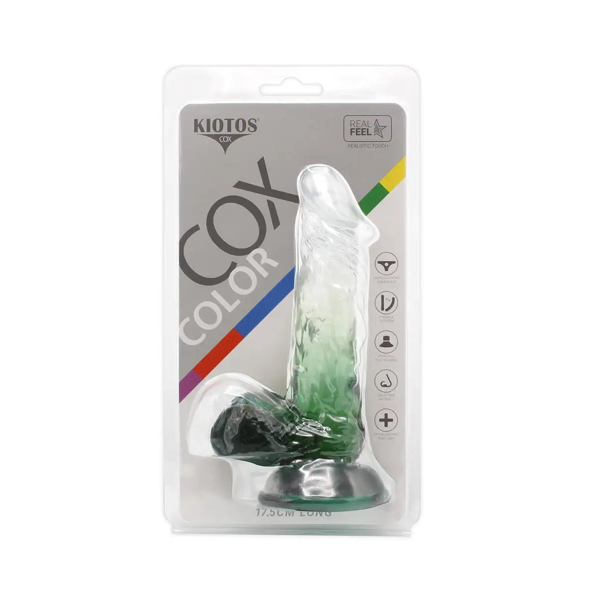 Kiotos Cox Color - Gekleurde Dildo 03 - 17,5 X 3,2 Cm - Transparant/Groen 8 Kiotos Cox Color - Gekleurde Dildo 03 - 17,5 X 3,2 Cm - Transparant/Groen - Afbeelding 8