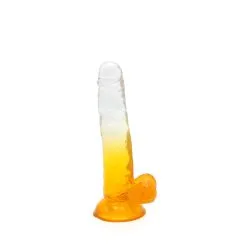 Kiotos Cox Color - Gekleurde Dildo 05 - 20 X 3,2 Cm -Transparant/Geel