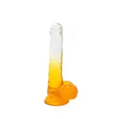 Kiotos Cox Color - Gekleurde Dildo 06 - 22,5 X 4,2 Cm - Transparant/Geel
