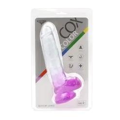 Kiotos Cox Color - Gekleurde Dildo 06 - 22,5 X 4,2 Cm - Transparant/Paars -Sex Toys winkel Kiotos Cox Color Gekleurde Dildo 06 225 x 42 cm TransparantPaars 9