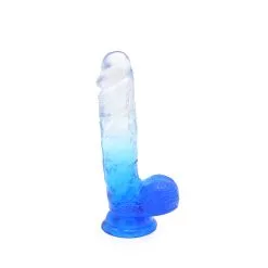 Kiotos Cox Color - Gekleurde Dildo 08 - 18,5 X 4 Cm - Transparant/Blauw