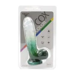 Kiotos Cox Color - Gekleurde Dildo 09 - 21,5 X 4,3 Cm - Transparant/Groen -Sex Toys winkel Kiotos Cox Color Gekleurde Dildo 09 215 x 43 cm TransparantGroen 8