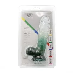 Kiotos Cox Color - Gekleurde Dildo 09 - 21,5 X 4,3 Cm - Transparant/Groen -Sex Toys winkel Kiotos Cox Color Gekleurde Dildo 09 215 x 43 cm TransparantGroen 9